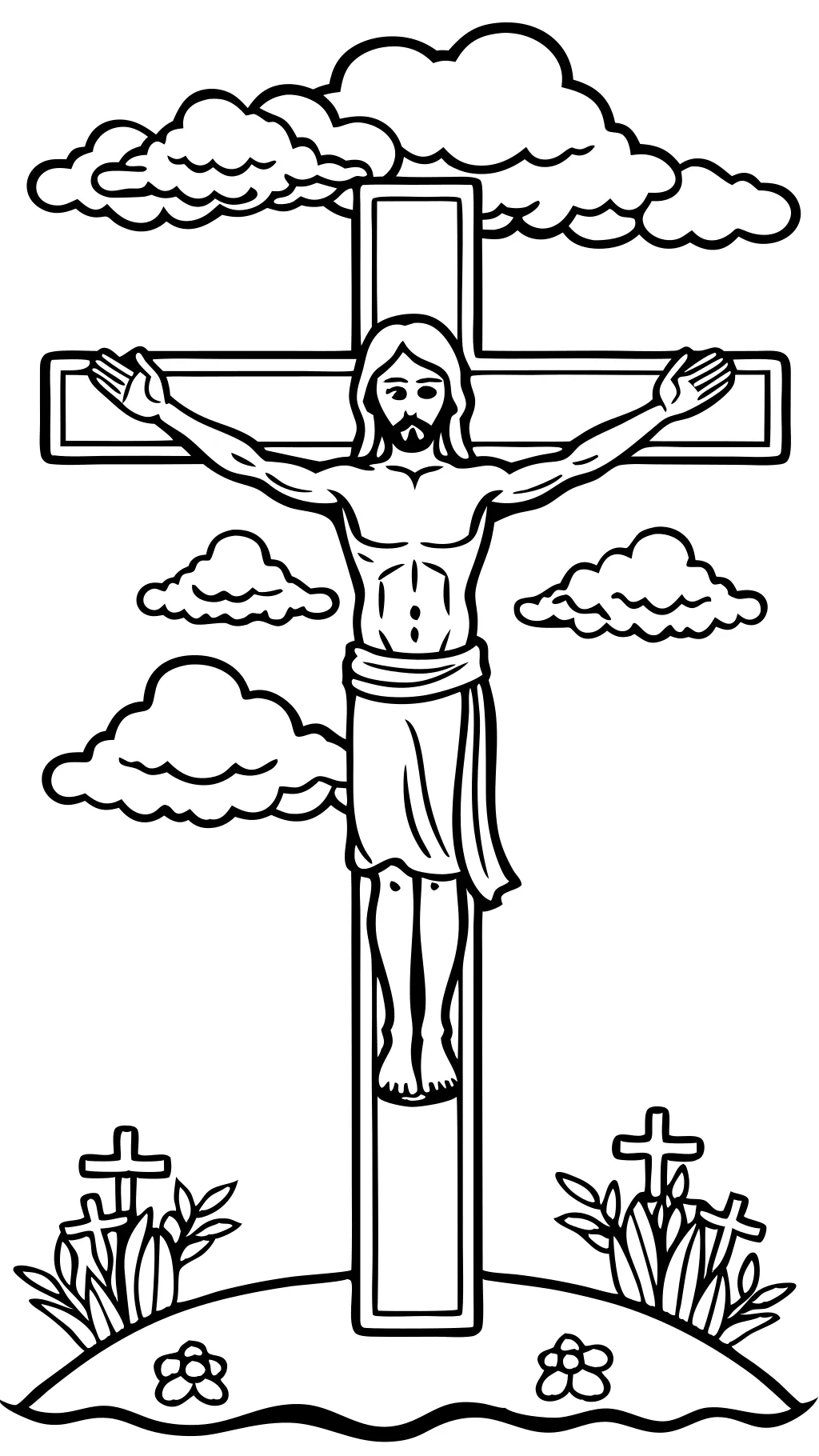 jesus on cross coloring page